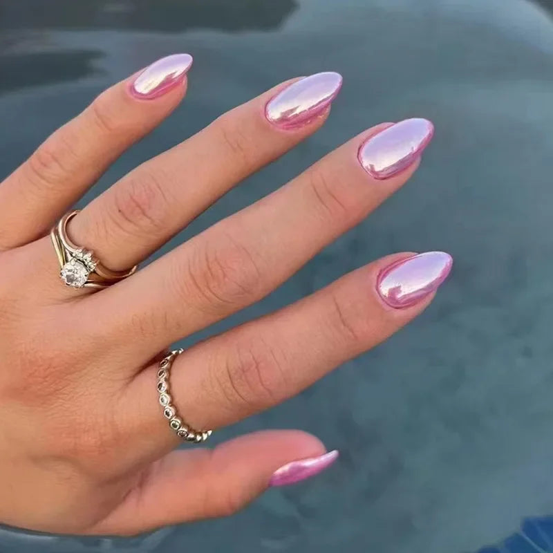 Wine Red Almond Press-On Nails