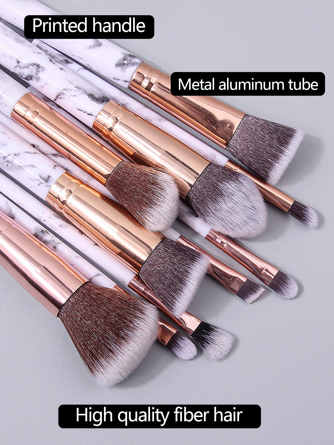 Elegant Marble Makeup Brush Kit