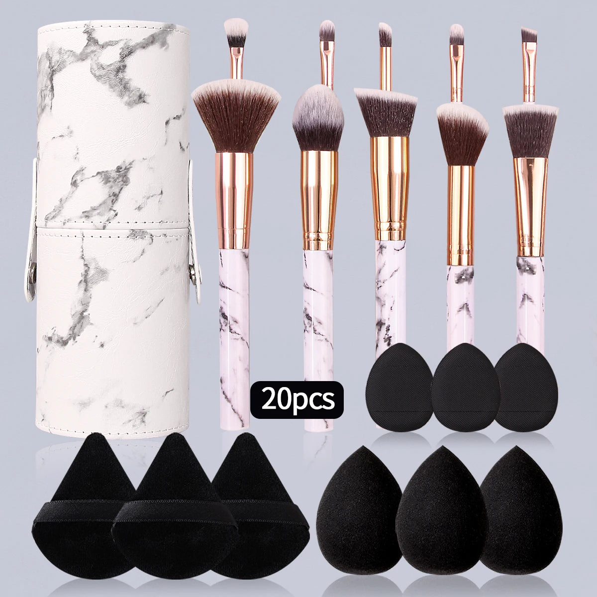 Elegant Marble Makeup Brush Kit